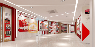 紅色主題展廳平面設計方案，讓展廳空間銜接更流暢